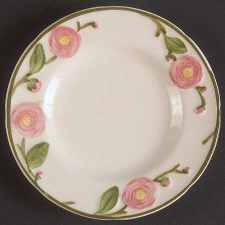 Camellia (Green Trim) Bread & Butter Plate