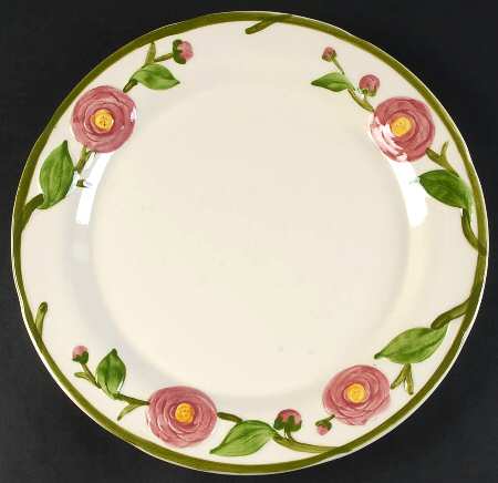 Camellia (Green Trim) 13" Chop Plate (Round Platter)