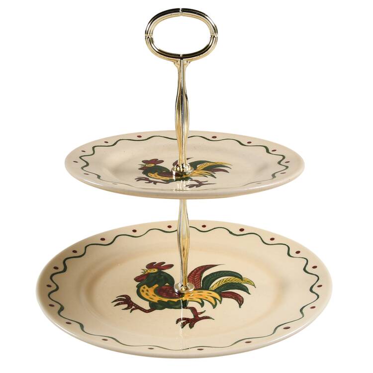 California Provincial 6 5/8"-10"  2 Tiered Serving Tray (Dp, Sp) HC