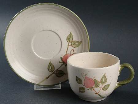 California Rose Flat Cup & Saucer Set