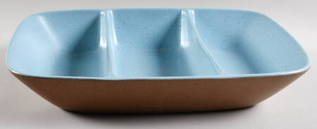 California Tempo Blue Rectangular Divided Serve No Center Lid