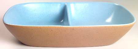 California Tempo Blue Rectangular Divided Vegetable Bowl