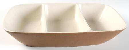 California Tempo White Rectangular Divided Serve No Center Lid