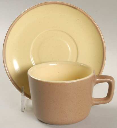 California Tempo Yellow Flat Cup & Saucer Set