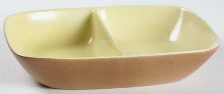 California Tempo Yellow Rectangular Divided Vegetable Bowl