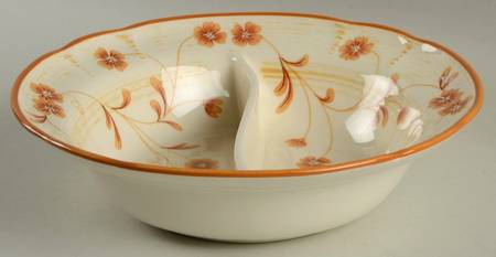 Cinnamon 10" Round Divided Vegetable Bowl