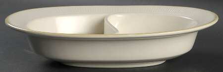 Classic Flower 11" Oval Divided Vegetable Bowl