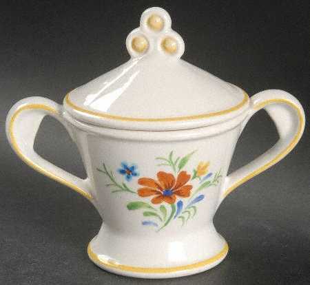 Country Floral Sugar Bowl & Lid