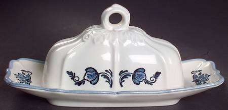 Colonial Garden Blue 1/4 Lb Covered Butter