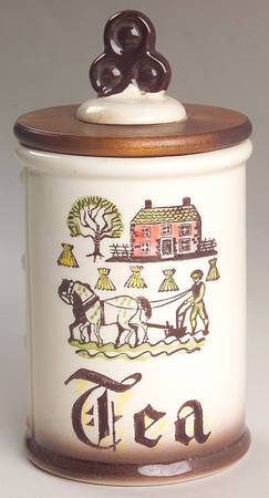 Colonial Heritage Tea Canister & Wood Lid