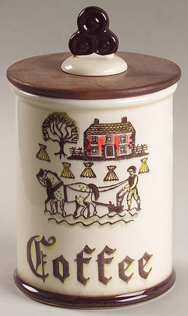 Colonial Heritage Coffee Canister & Wood Lid