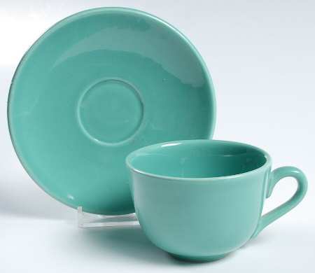 Colorstax Aqua Flat Demitasse Cup & Saucer Set