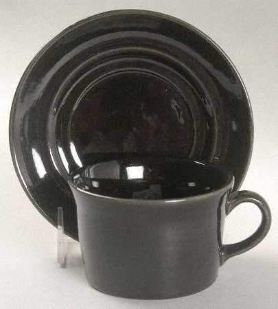 Colorstax Black Flat Cup & Saucer Set