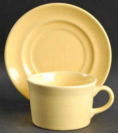 Colorstax Canary Flat Cup & Saucer Set