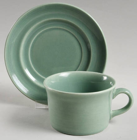 Colorstax Jade Flat Cup & Saucer Set
