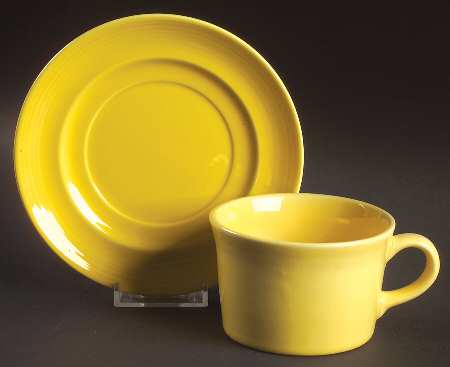 Colorstax Yellow Flat Cup & Saucer Set