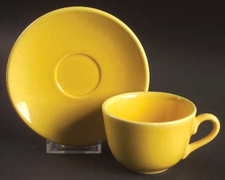Colorstax Yellow Flat Demitasse Cup & Saucer Set