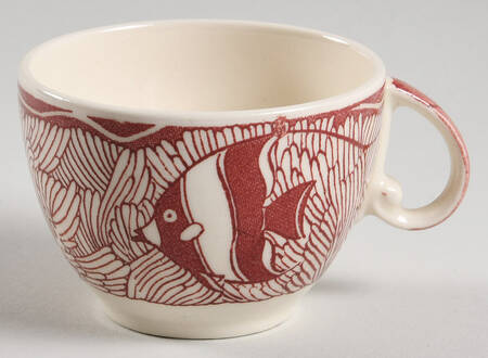 Coral Reef Maroon Flat Demitasse Cup