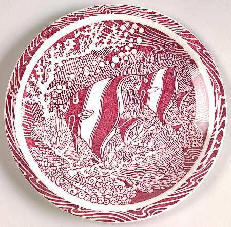 Coral Reef Maroon Bread & Butter Plate