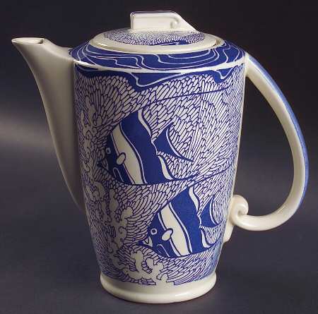 Coral Reef Blue Coffee Pot & Lid