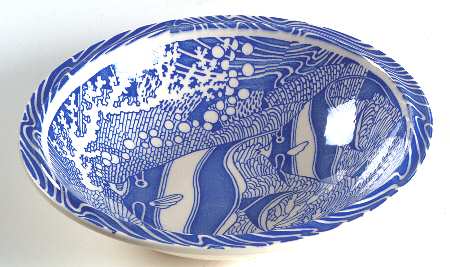 Coral Reef Blue 9" Round Vegetable Bowl