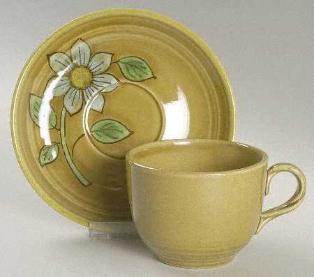 Dahlia Blue Flat Cup & Saucer Set