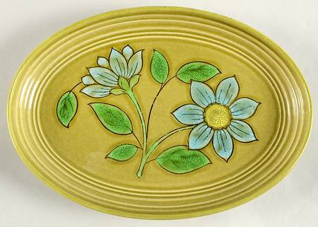 Dahlia Blue 9" Oval Serving Platter