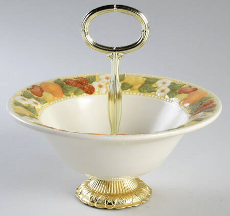 Della Robbia 6"-7" Handled Footed Nut Dish HC