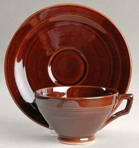 Early California Brown Footed Cup & Saucer Set