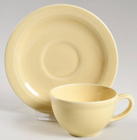 Early California Yellow Flat Demitasse Cup & Saucer Set