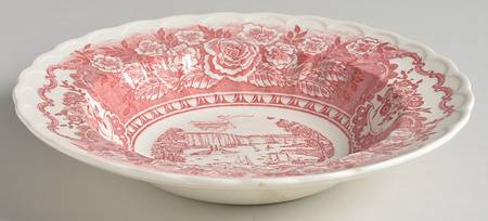 Early Days Pink Rim Soup Bowl