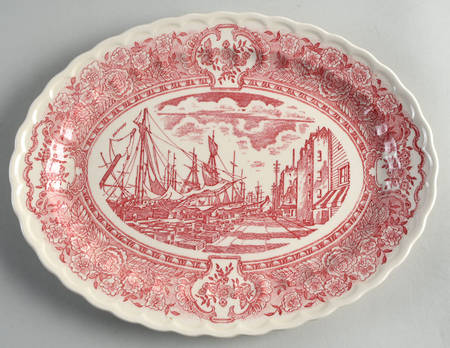 Early Days Pink 12" Oval Serving Platter