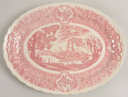 Early Days Pink 13" Oval Serving Platter