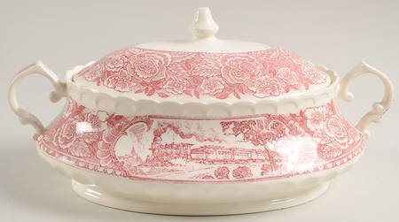 Early Days Pink 1.25 Quart Oval Covered Casserole