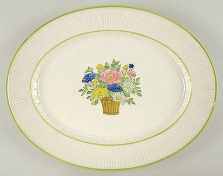 Flower Basket 14" Oval Serving Platter