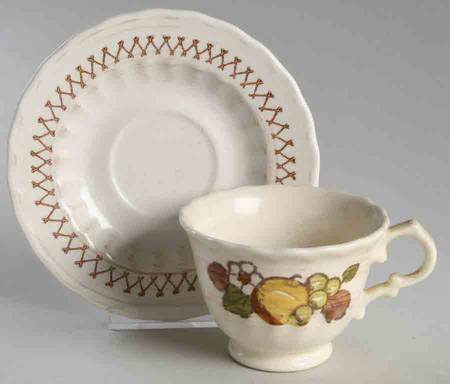 Fruit Basket Footed Cup & Saucer Set