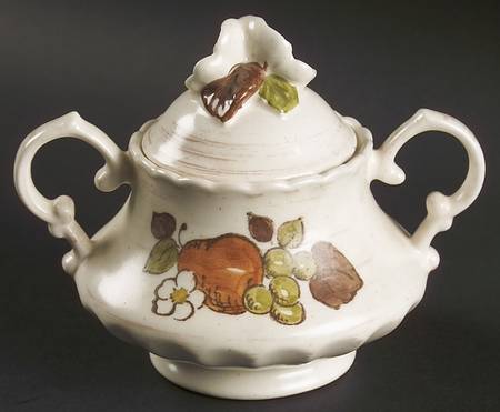 Fruit Basket Sugar Bowl & Lid