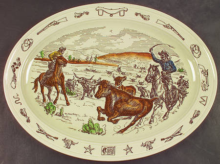 Frontier Days 16" Oval Serving Platter