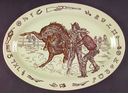 Frontier Days 12" Oval Serving Platter