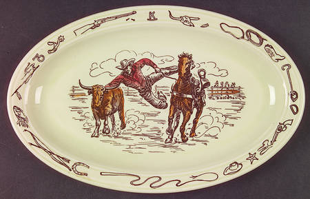 Frontier Days 10" Oval Serving Platter
