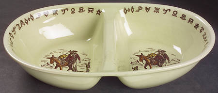 Frontier Days 11" Oval Divided Vegetable Bowl