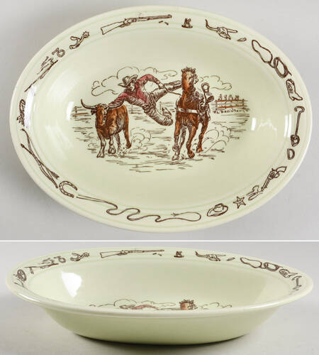 Frontier Days 9" Oval Vegetable Bowl