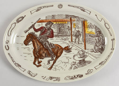 Frontier Days 14" Oval Serving Platter