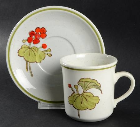 Geranium Flat Cup & Saucer Set