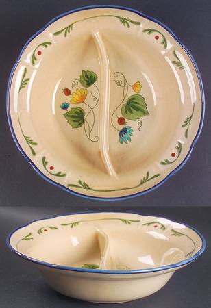 Gigi 10" Round Divided Vegetable Bowl