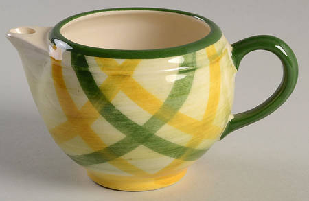 Gingham Green Creamer No Lid