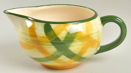 Gingham Green Creamer