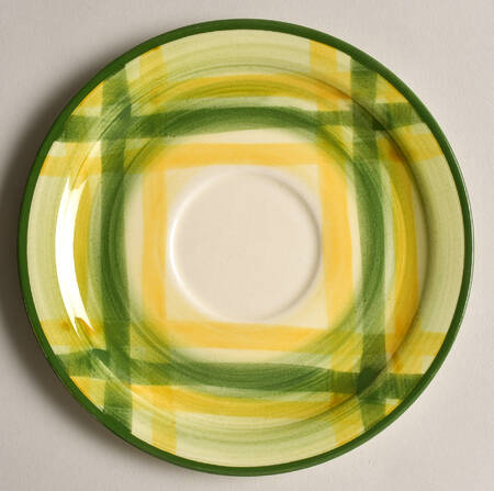 Gingham Green Saucer
