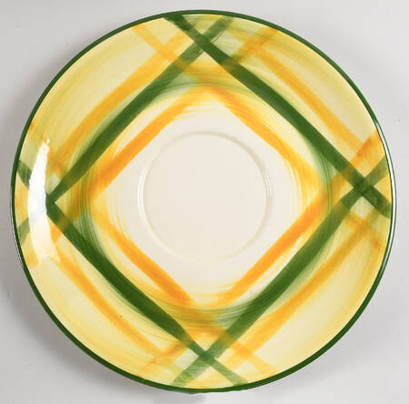 Gingham Green Saucer for Colossal Cup