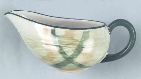 Gingham Green Gravy Boat